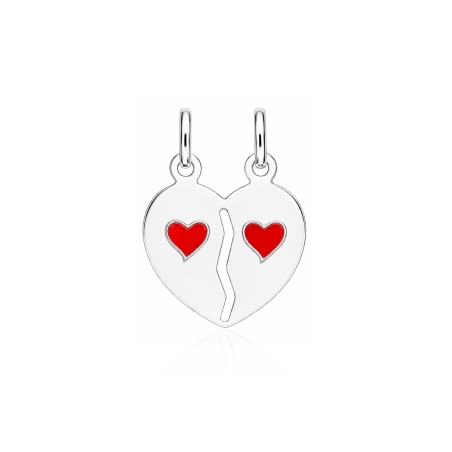 Colgante plata primera ley "Dos corazones"