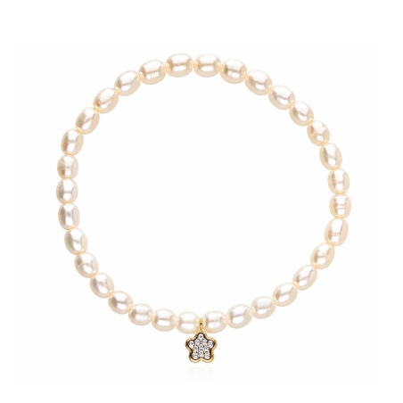 Pulsera oro 18k y perlas cultivadas "Flórale"