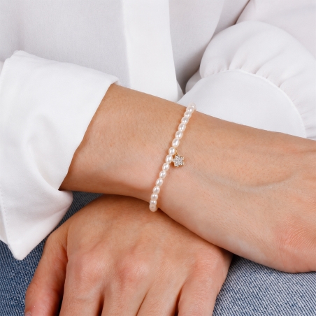 Pulsera oro 18k y perlas cultivadas "Flórale"