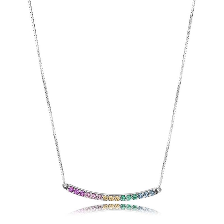 Collar en plata de ley Arco de Amor Multicolor 397079CFPMX-50