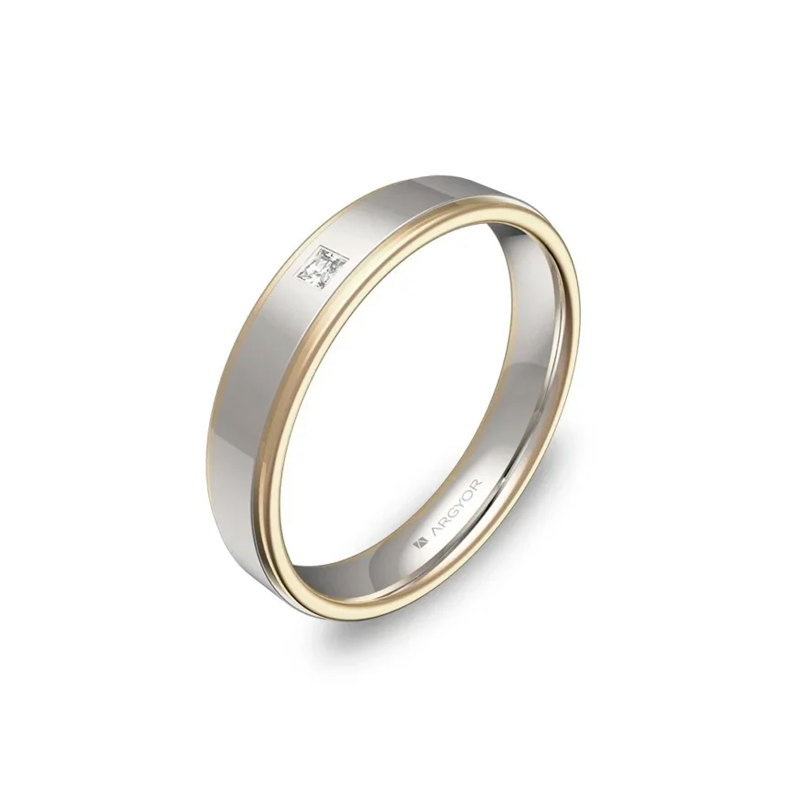 Alianza "Argyor" Diamante/Bicolor Oro 18k 4mm (D1940P1PR)