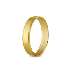 Alianza de boda oro amarillo 9k plana biselada acabado brillo 4 mm