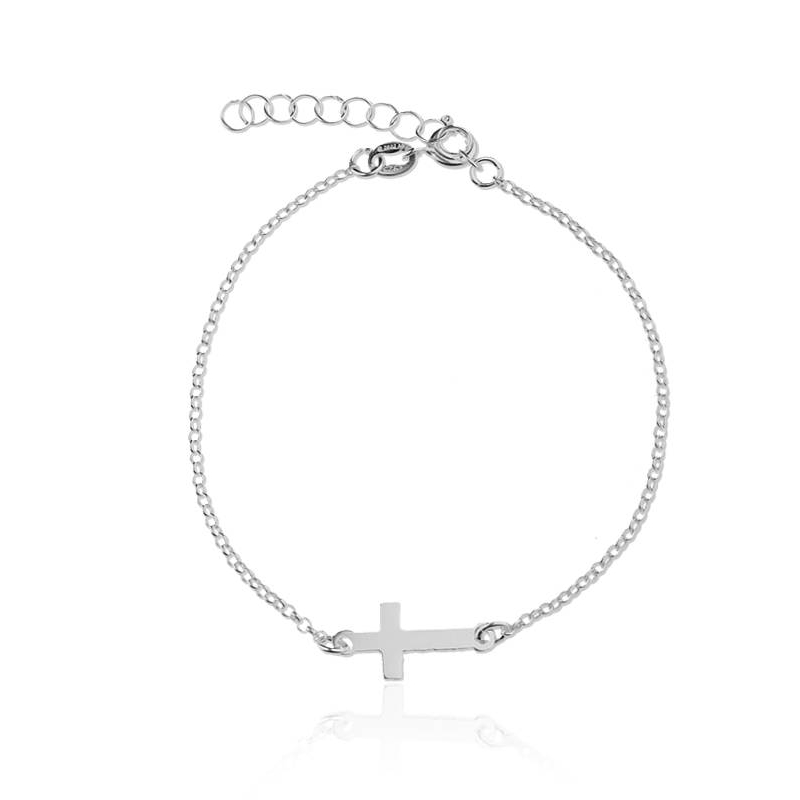 Pulsera "Cruz" Plata de Ley