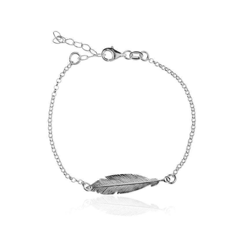 Pulsera "Pluma" Plata de Ley