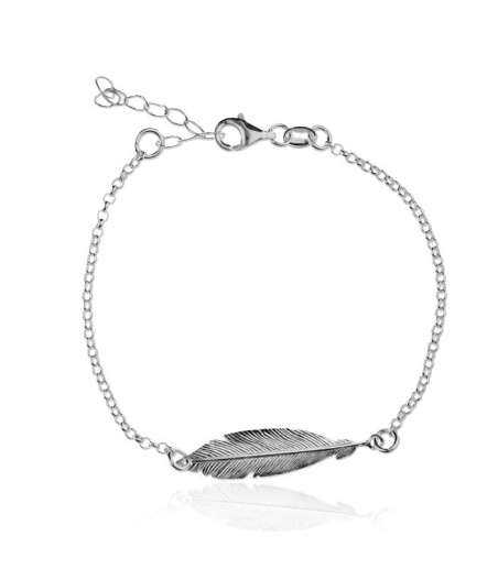 Pulsera "Pluma" Plata de Ley