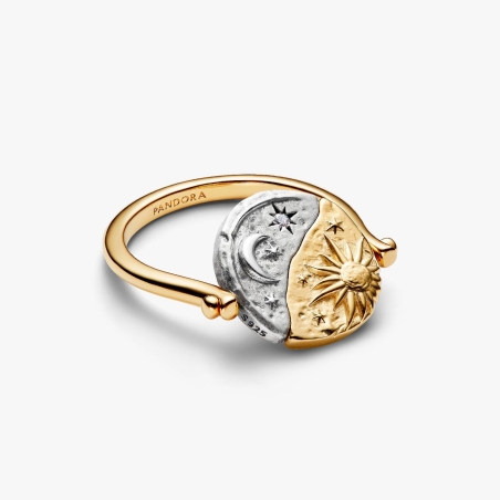 Anillo Pandora medallón reversible sol y luna 164810C01