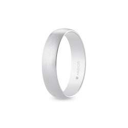 Alianza de boda oro blanco 9k acabado satinado interior plano 5 mm