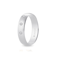 Alianza "Argyor" Diamantes/Satinada Oro 18k 5mm (B50CS3D)