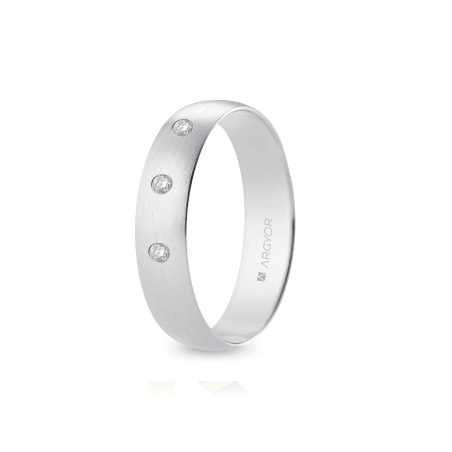 Alianza "Argyor" Diamantes/Satinada Oro 18k 5mm (B50CS3D)