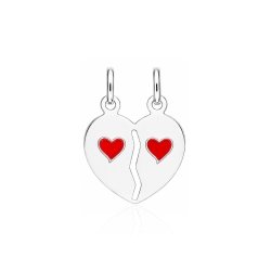 Colgante plata primera ley "Dos corazones"