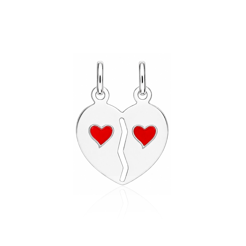 Colgante plata primera ley "Dos corazones"
