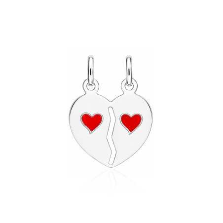 Colgante plata primera ley "Dos corazones"