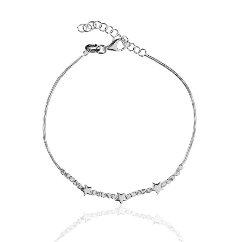 Pulsera "Trío de Estrellas" Plata de Ley