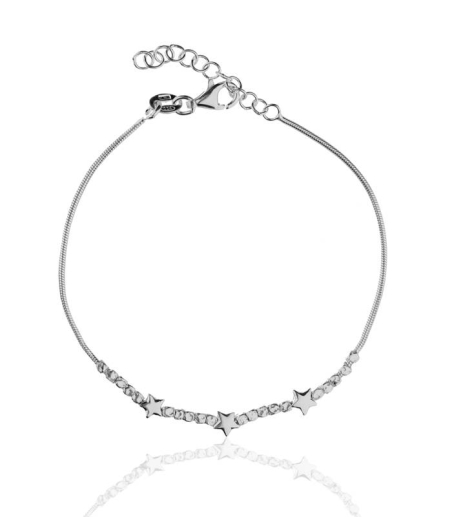 Pulsera "Trío de Estrellas" Plata de Ley