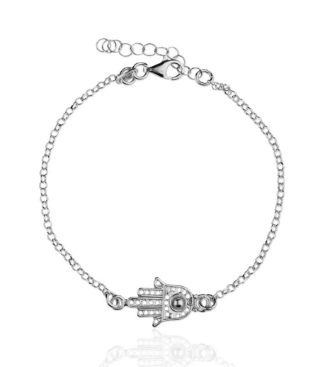 Pulsera "Mano de Fátima" Plata de Ley