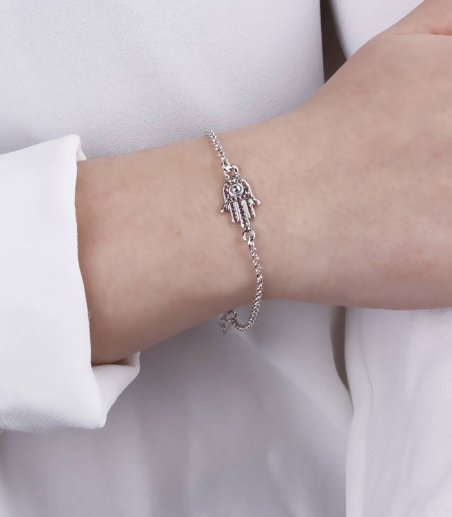 Pulsera "Mano de Fátima" Plata de Ley