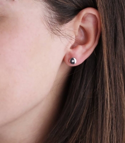 Pendientes Chatón "Mara" diamante y oro blanco 18k