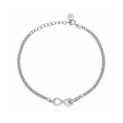 Pulsera plata de primera ley y circonitas "Dillo"