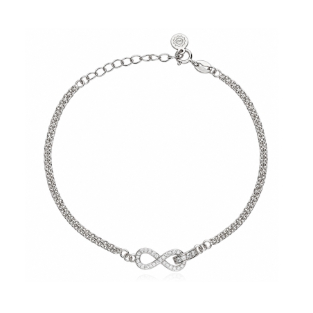 Pulsera plata de primera ley y circonitas "Dillo"