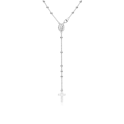 Collar rosario plata primera ley "Zirka"
