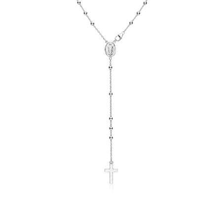 Collar rosario plata primera ley "Zirka"