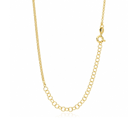 Cadena plata baño oro 18k eslabón 60cm "Blumty"