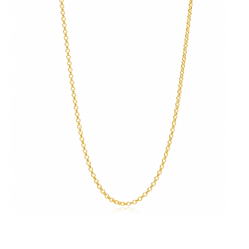 Cadena plata baño oro 18k eslabón 60cm "Blumty"