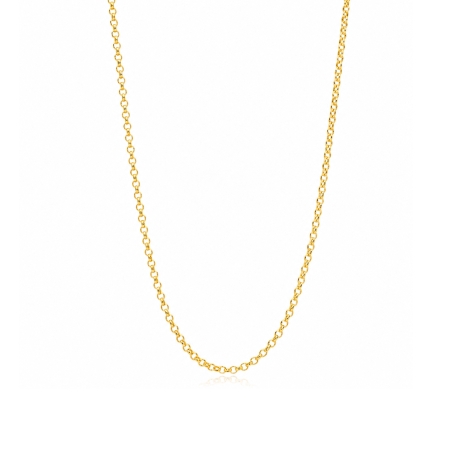 Cadena plata baño oro 18k eslabón 60cm "Blumty"