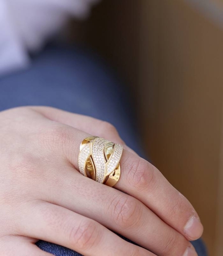 Anillo "Supreme"  de Oro 18k y circonitas