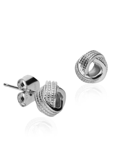 Pendientes "Nudo Brillante"  Plata de Ley