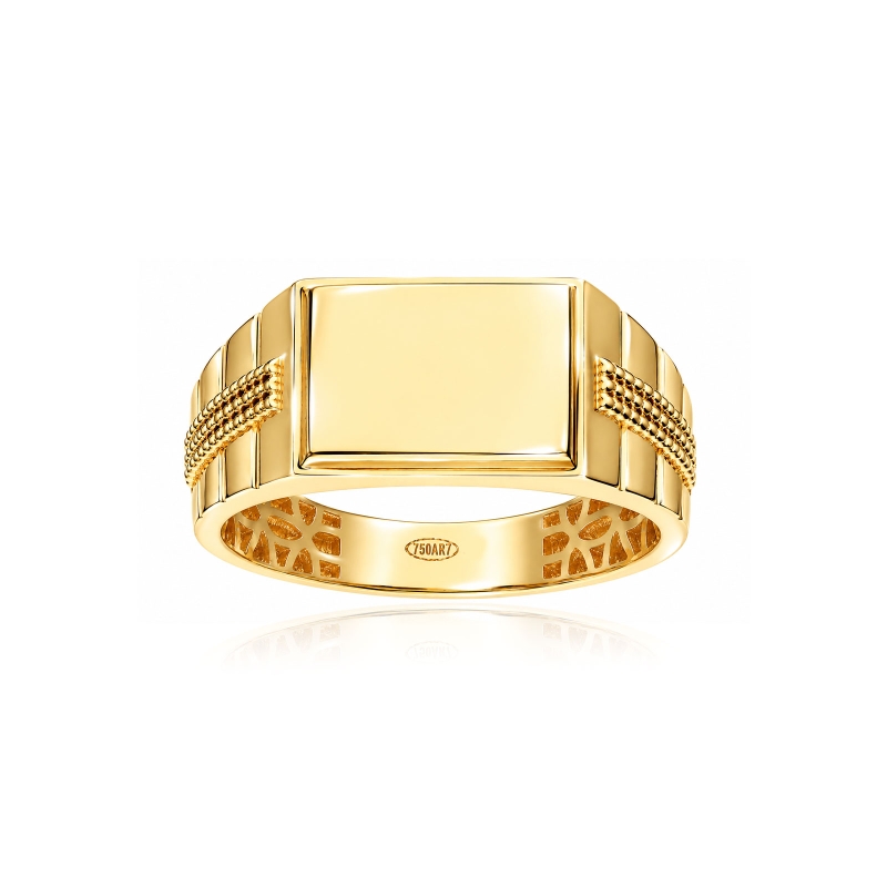 Sello oro 18k rectangular "Demir"