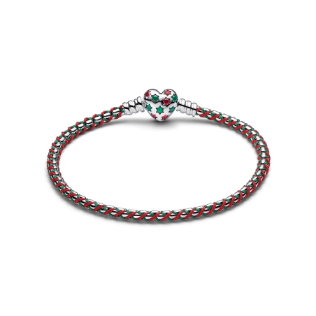 Pulsera Pandora tejida verde y roja 595068C01