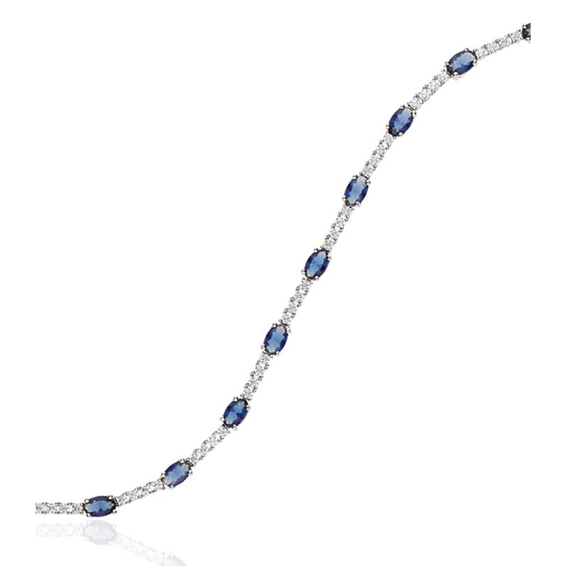 Pulsera "Magic Blue" Plata de ley circonitas y piedra azul