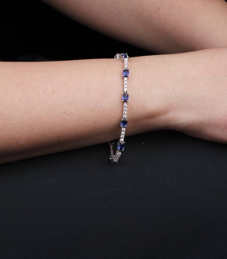 Pulsera "Magic Blue" Plata de ley circonitas y piedra azul