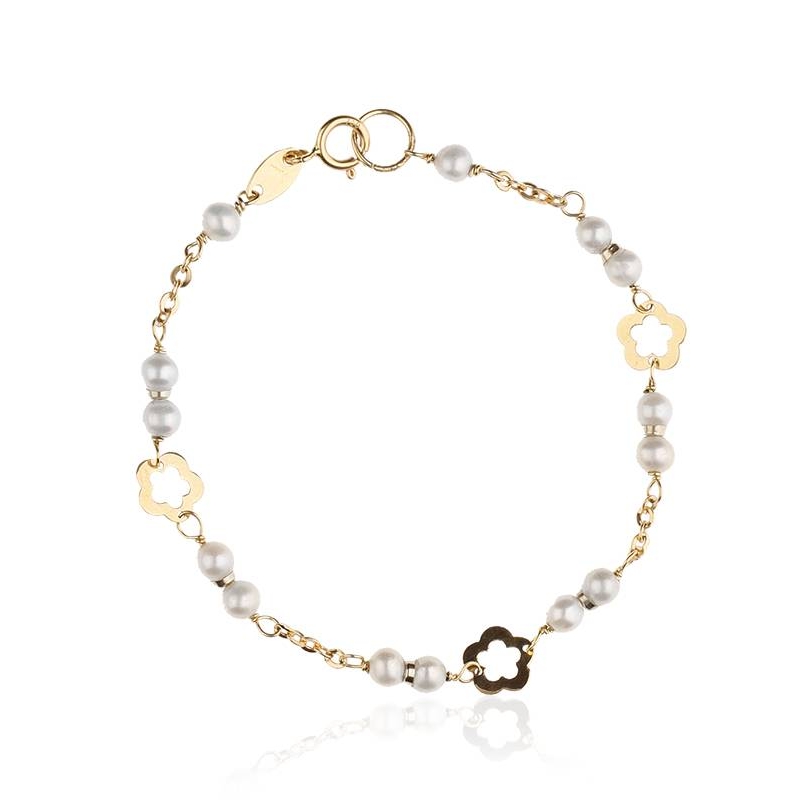 Pulsera Bebé Oro 18k. y perlas cultivadas