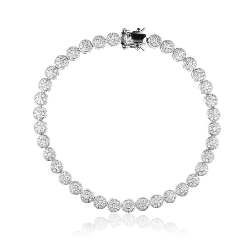 Pulsera Plata de ley y circonitas pavé