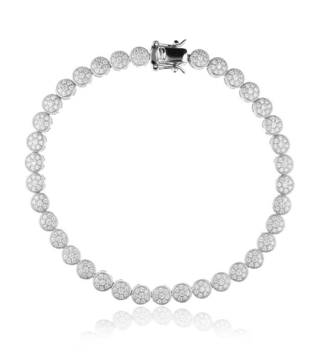Pulsera Plata de ley y circonitas pavé