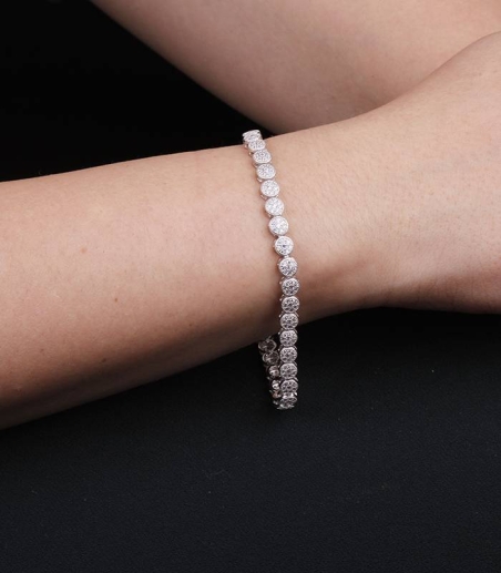 Pulsera Plata de ley y circonitas pavé