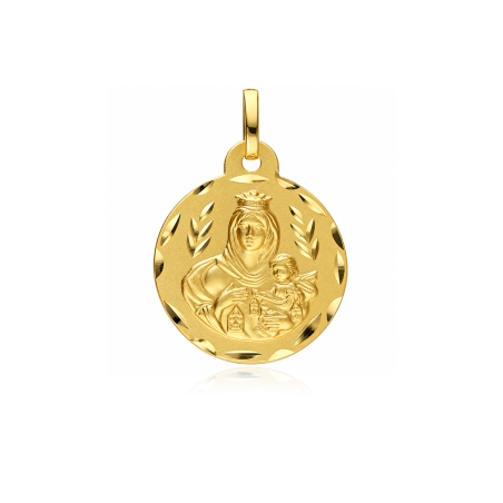 Escapulario oro 18k 20mm "Virgen del Carmen y Jesús"