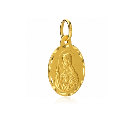Escapulario oro 18k 20mm "Virgen del Carmen y Jesús"