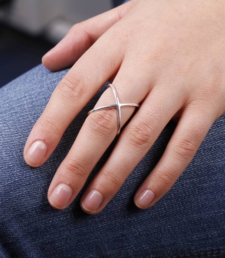 Anillo  "Sirita"  Cruzado Plata de Ley