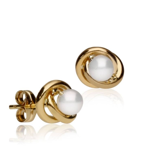 Pendientes "Anne" Grande Oro 18k y perla