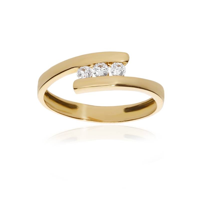 Anillo "Bruna" Oro18k y Circonitas