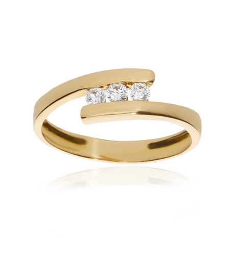 Anillo "Bruna" Oro18k y Circonitas