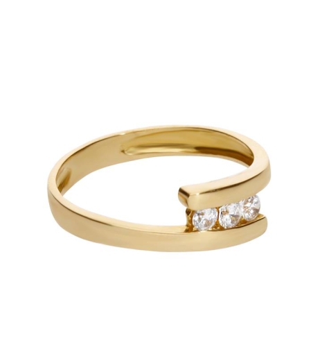 Anillo "Bruna" Oro18k y Circonitas