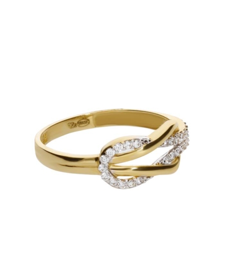 Anillo "Lazo" Oro18k y Circonitas