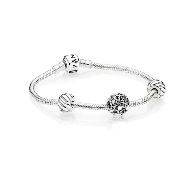 Set PANDORA Pulsera, clips y Charm B800663