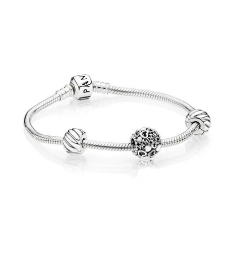 Set PANDORA Pulsera, clips y Charm B800663