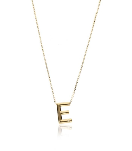 Gargantilla "E" oro 18k y diamante