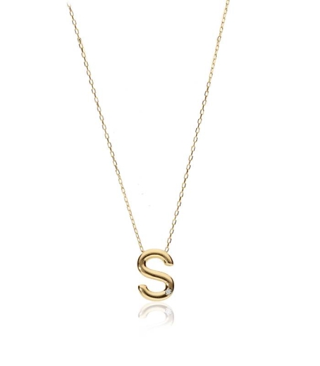 Gargantilla "S" oro 18k y diamante